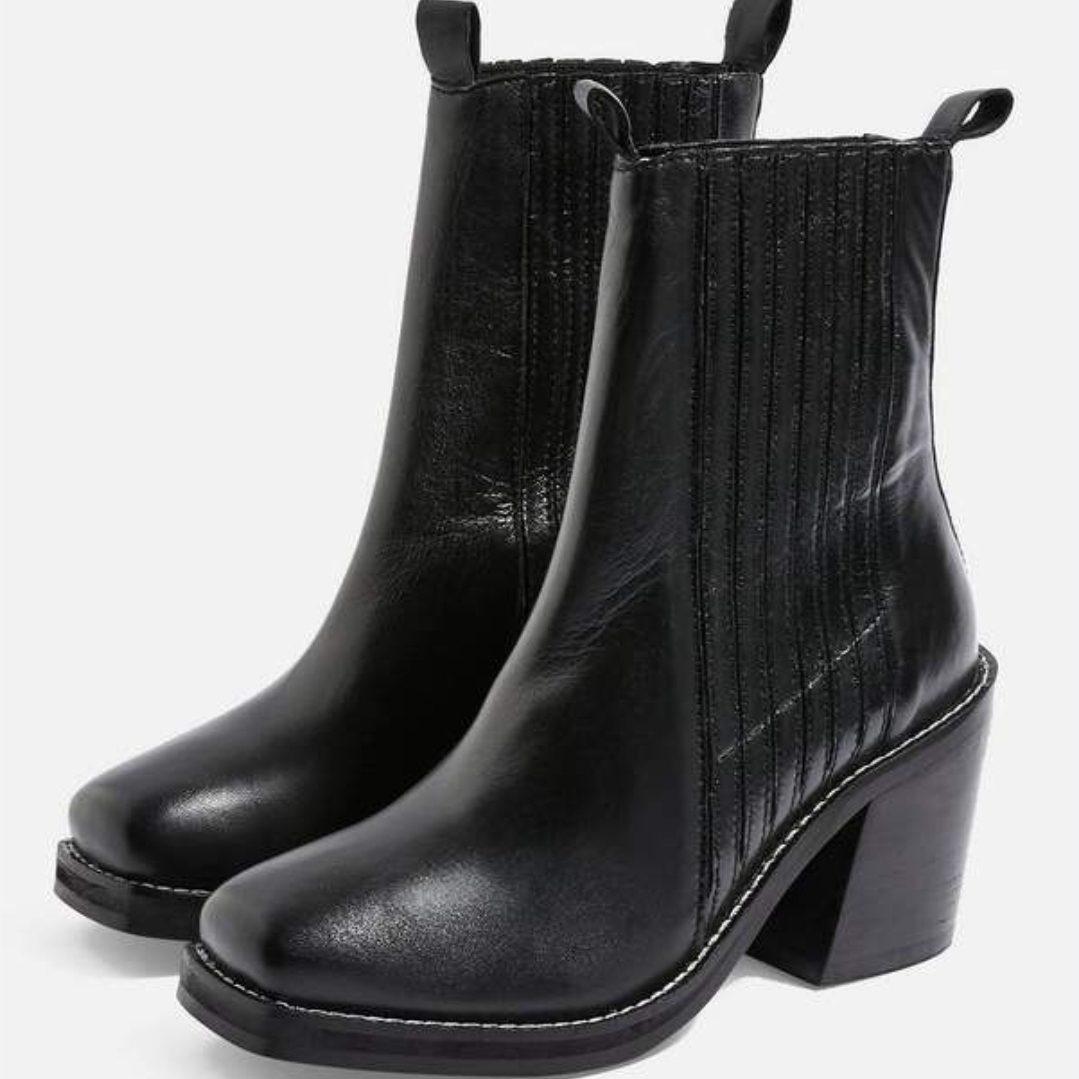 Black Ankle Bootsnordstrom Brand Women Black Leather Pull On Boots Size 5m 119